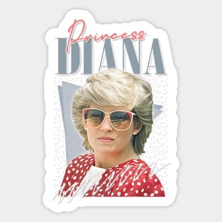 Princess Diana --- Retro 80s Vibes Sticker